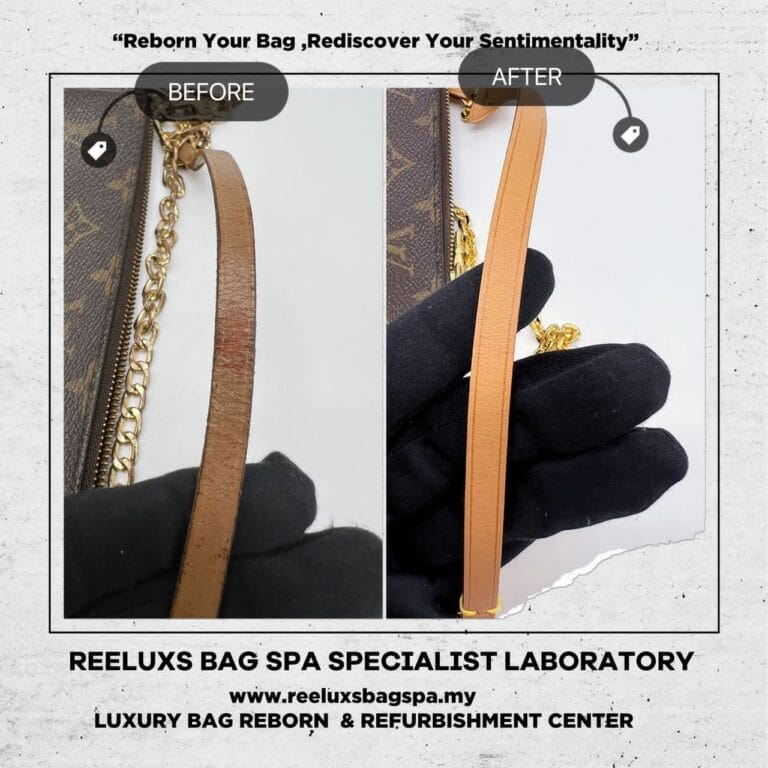 Louis Vuitton Pochetta Vachetta Coloring Damaged By Other Shop Chain Tarnish Fully Refurbishment