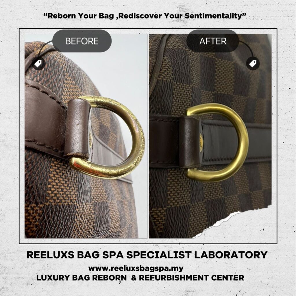 Louis Vuitton Speedy Bandoulière Damier Hardware Rusty Polish Treatment 4 Louis Vuitton Speedy Bandoulière Damier Hardware Rusty Polish Treatment