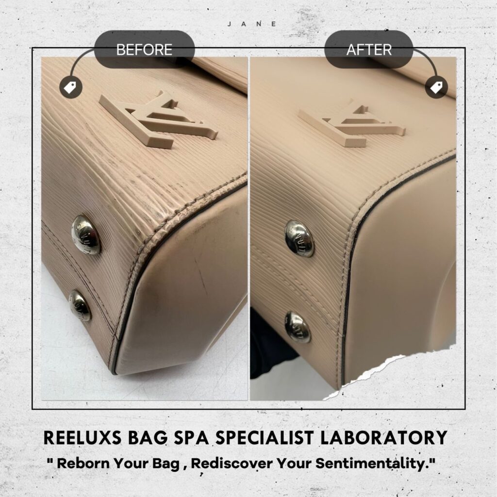 Louis Vuitton Epi Leather Oil Edge Melted Damaged Fully Refurbishment 3 Louis Vuitton Epi Leather Oil Edge Melted Damaged Fully Refurbishment