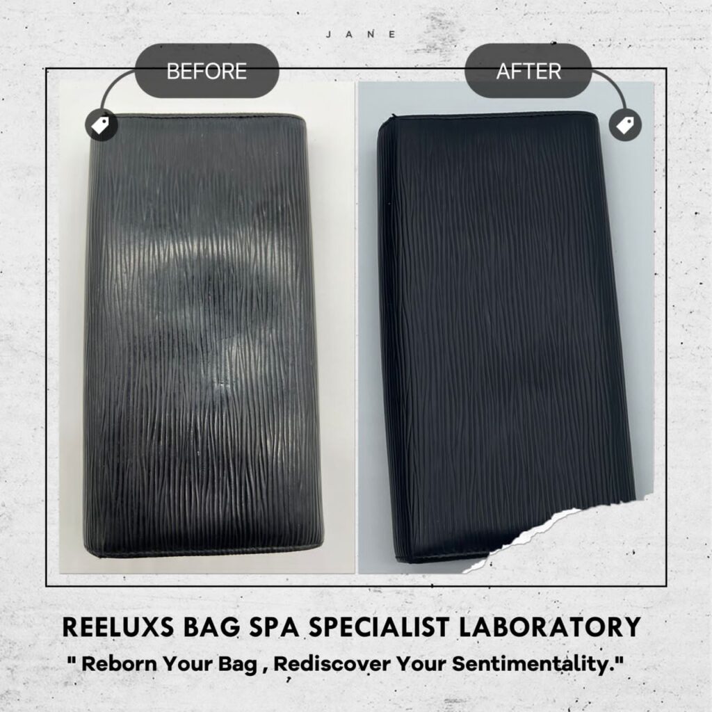 Louis Vuitton Epi Leather Wallet Color Faded Mold Damage Restoration 9 Leather Wallet Color Faded Mold Damage Restoration