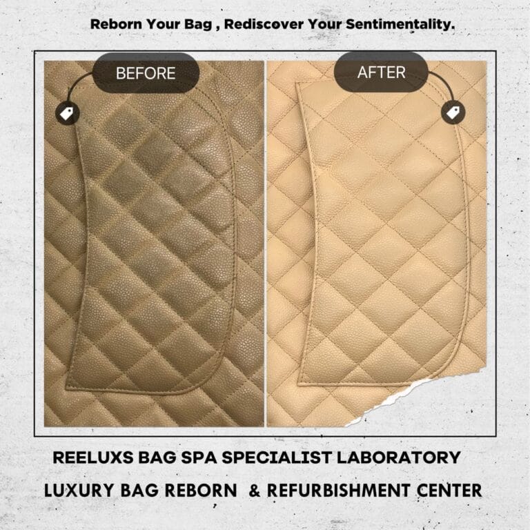 Chanel BEIGE CAVIAR LEATHER Restoration | Color Revival & Peel Repair
