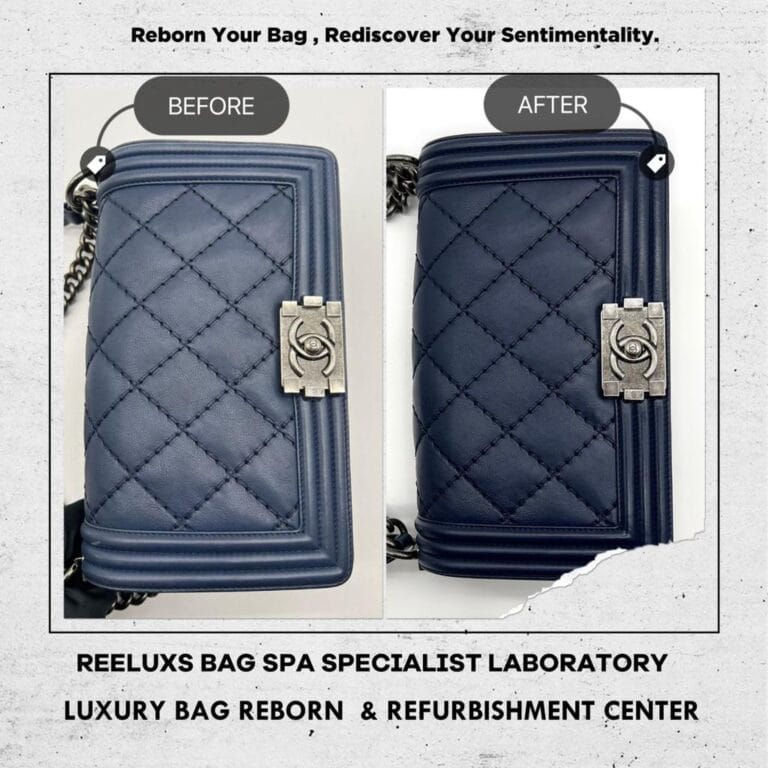 Chanel Classic Flap Bag Refurbishment: Color Restoration, Corner Repair, and Chain Leather Replacement