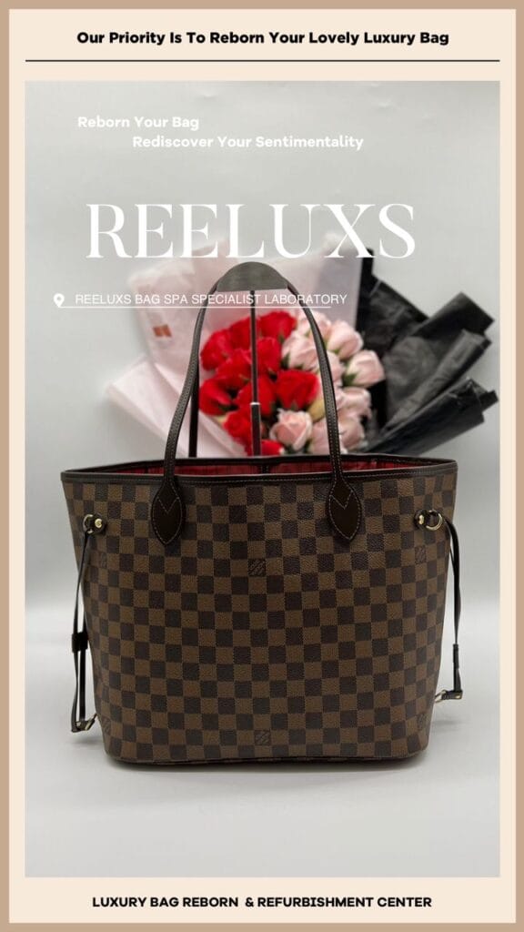 Expert Refurbishment for LOUIS VUITTON NEVERFULL DAMIER MM: Repairing Cracked Leather &… — frame 20