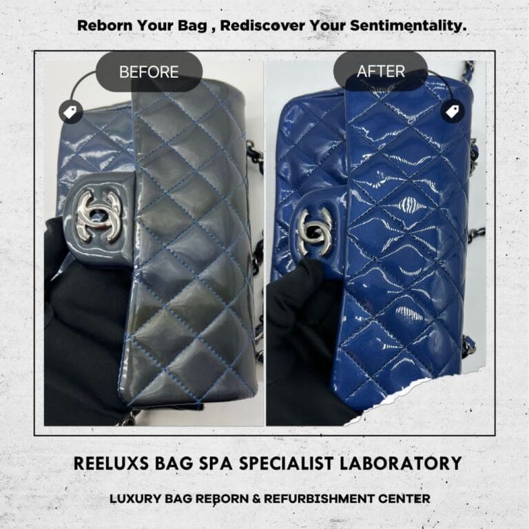 Chanel Blue Quilted Leather Restoration: Oxidation & Color Repair