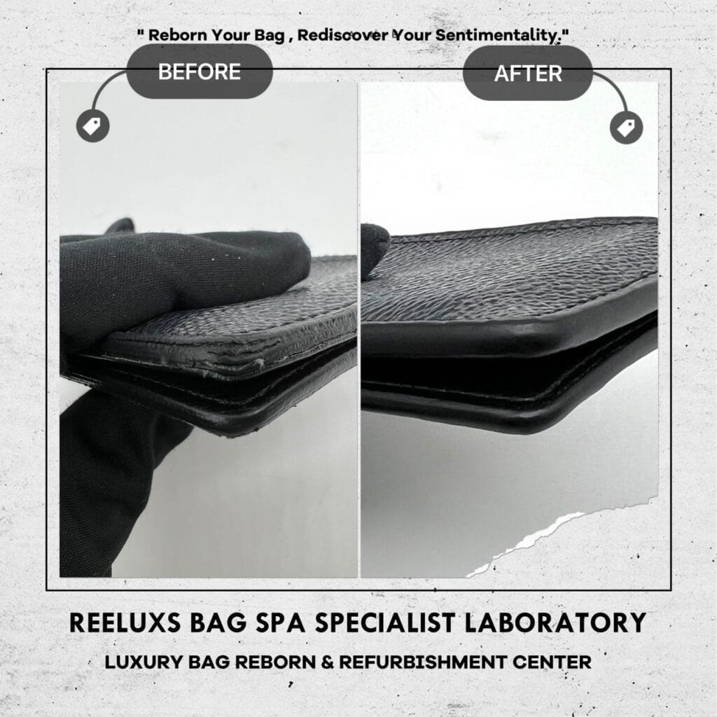 Men’s Organizer Wallet Repair: Oil Edge Damage — frame 1