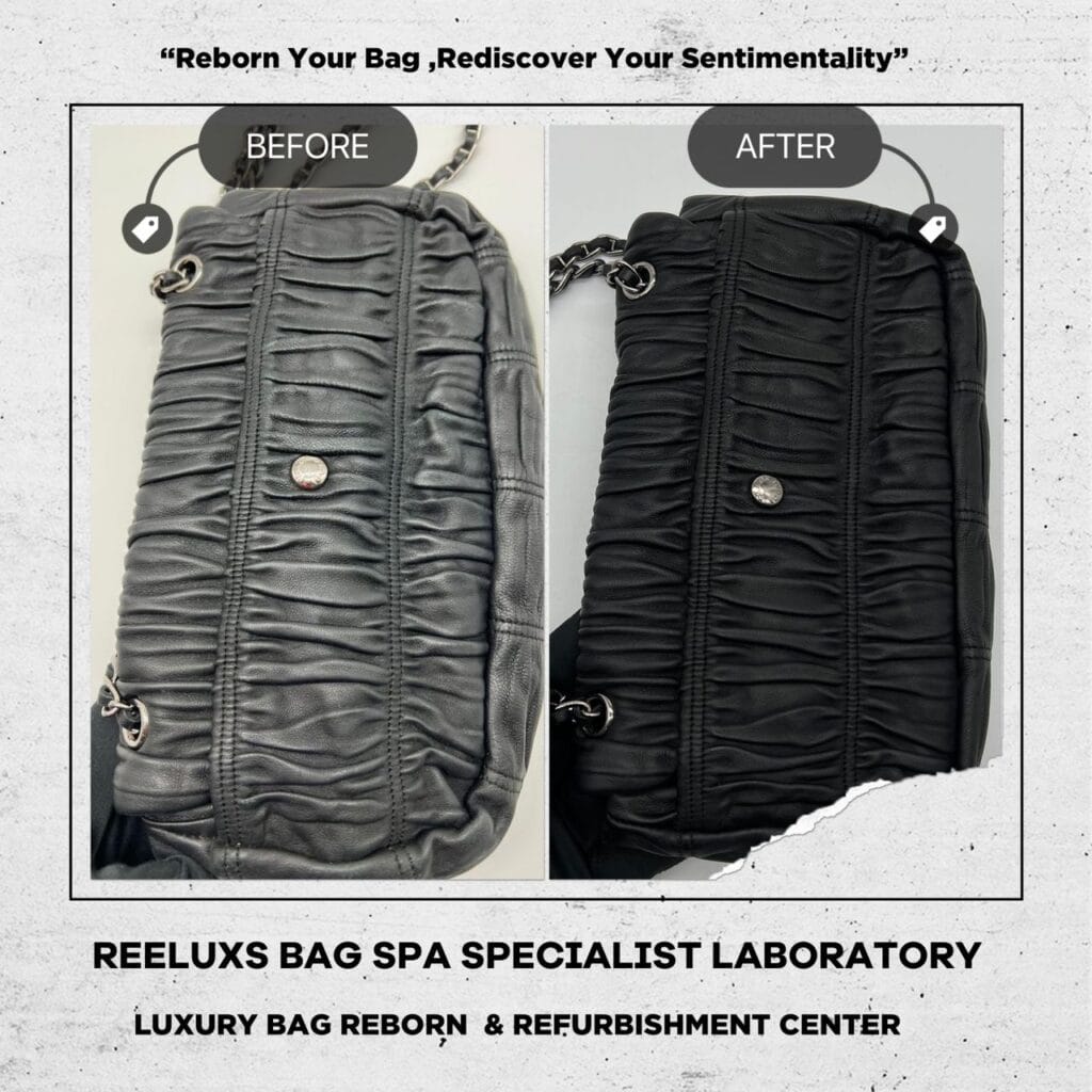 Gaufre Gather Chain Flap Bag Interior Leather Oxidation Inner — frame 3