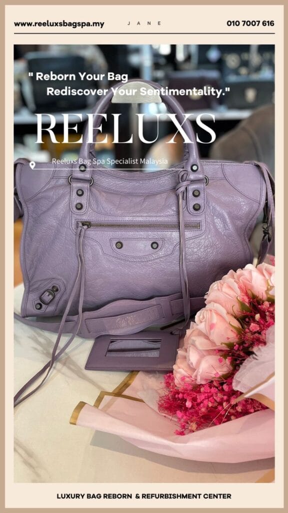 CITY SATCHEL PURPLE BAG Corner Dameged & Color Faded — frame 2