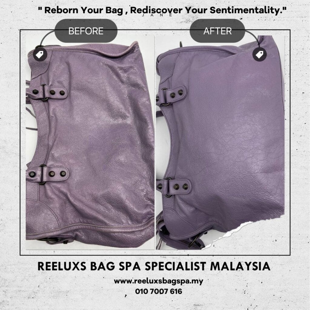CITY SATCHEL PURPLE BAG Corner Dameged & Color Faded — frame 6