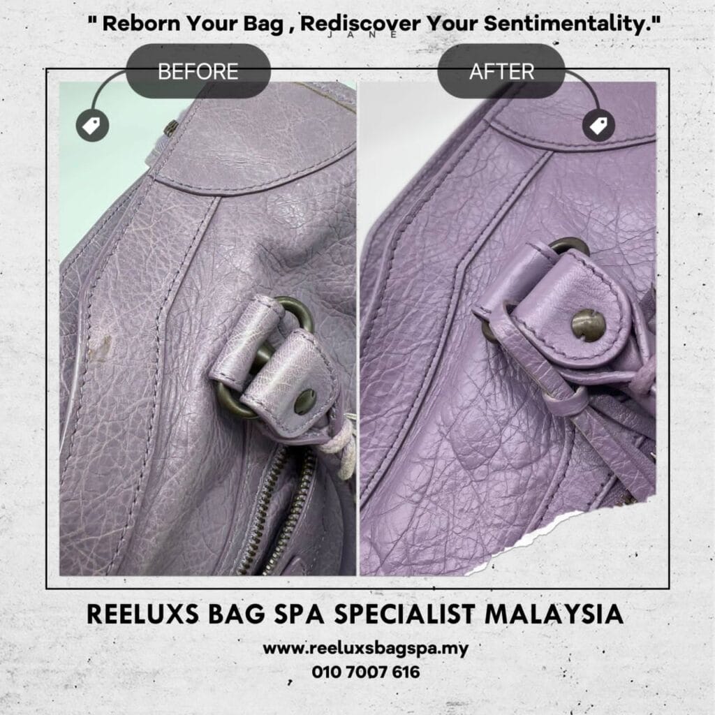 CITY SATCHEL PURPLE BAG Corner Dameged & Color Faded — frame 1