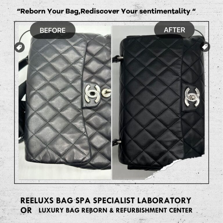Chanel Black Lambskin Medium Corner Damaged & Color Faded Restoration