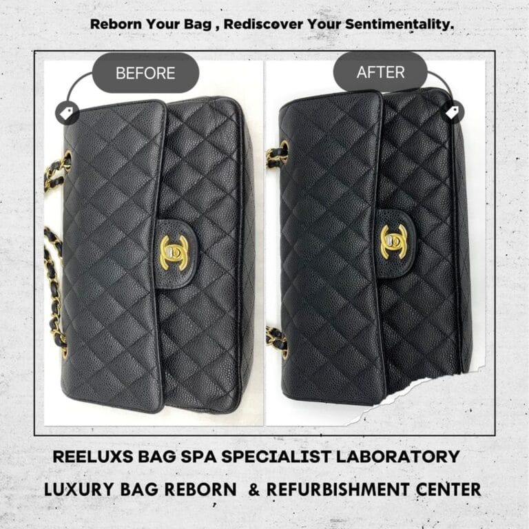 Chanel Vintage  Black Caviar Medium Classic Double Flap  Cleaning & Interior Color Restoration
