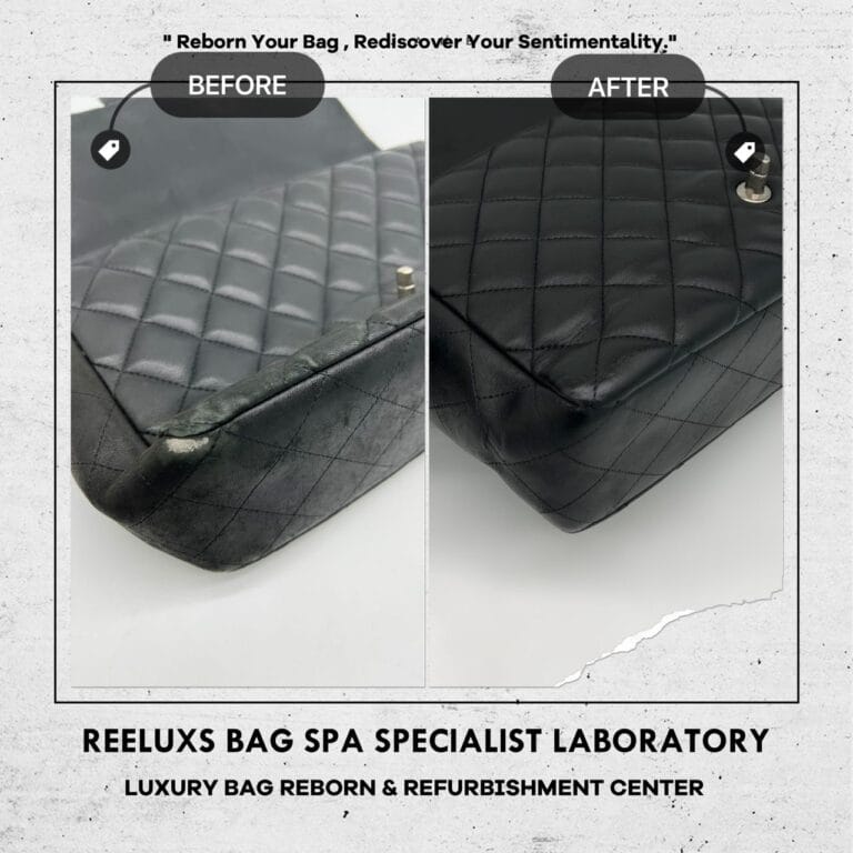 Chanel Lambskin Classic Jumbo Double Flap Bag Corner Damaged , Color Faded Restoration & Chain Leather Damaged Replacement
