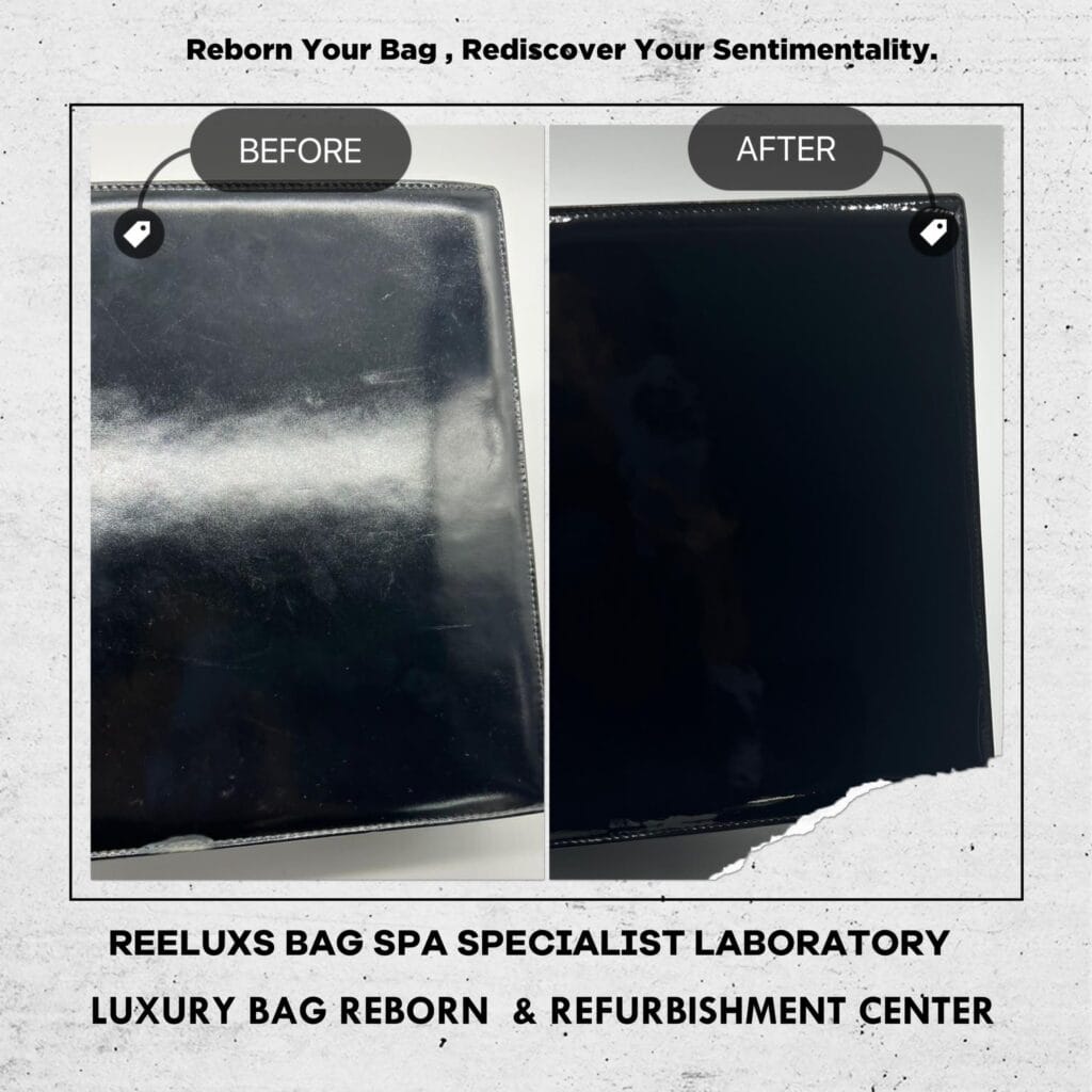 Flap Bag In Black Patent Leather Mold Spots Scratches Color Faded Mold… — frame 6