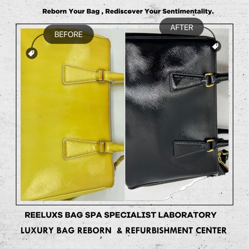 Bag Patent Leather Color Damaged Oxidation Yellow Color Change To Black — frame 3