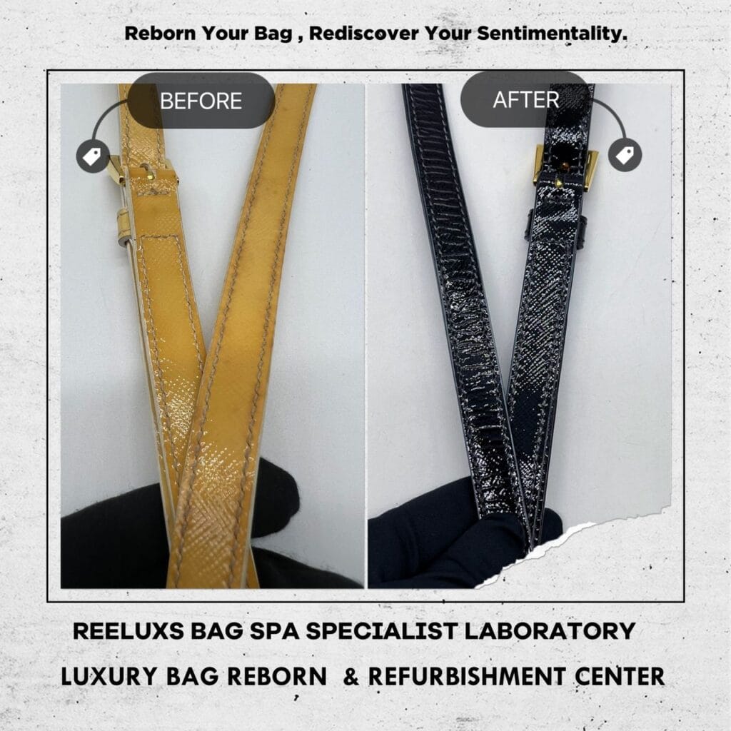 Bag Patent Leather Color Damaged Oxidation Yellow Color Change To Black — frame 5