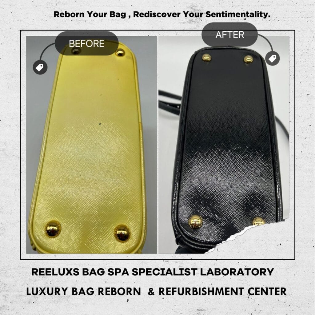 Bag Patent Leather Color Damaged Oxidation Yellow Color Change To Black — frame 6