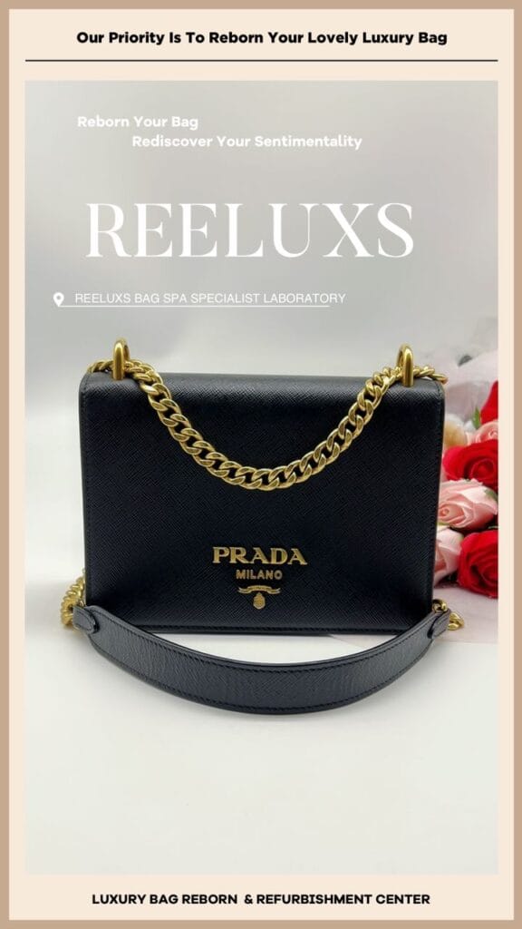 Saffiano Flap Chain Bag Corner Damaged Color Faded — frame 2