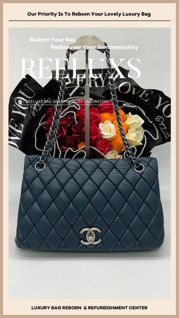 Crumpled Quilted CC Flap Bag Corner Damaged Color Faded — frame 2