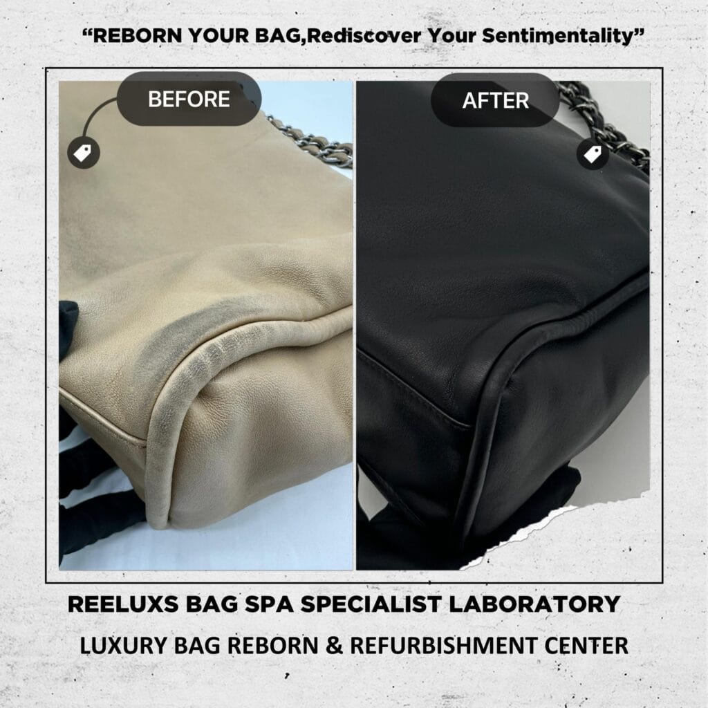 Double Foldover Twist Closure Smooth Lambskin Tote Bag Black Stain Yellowish Problem… — frame 4