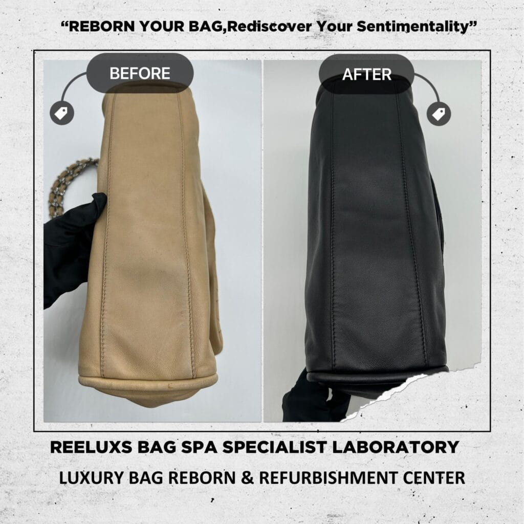 Double Foldover Twist Closure Smooth Lambskin Tote Bag Black Stain Yellowish Problem… — frame 7