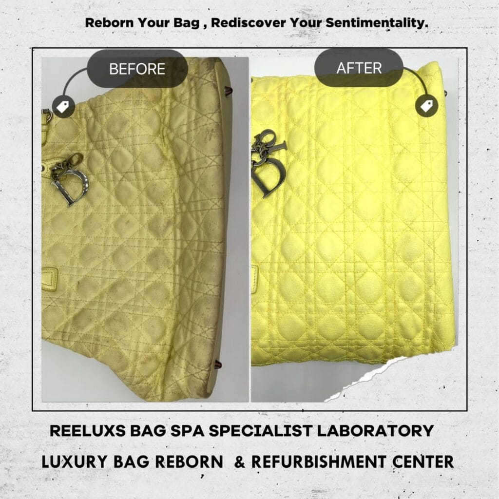 CHRISTIAN DIOR Lady Dior Canage Tote Bag Coated Canvas Yellow Corner Damaged… — frame 1
