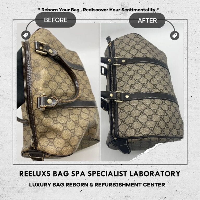 Gucci Boston Bag Canvas Monogram Oxidation Damaged Replacement & Refurbishment