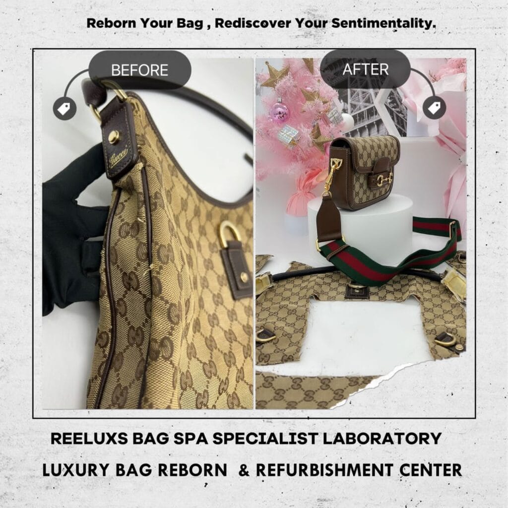 Hobo Bag Fabric Damaged Yellowish Problem Customized To Gucci Horsebit Mini Leather-Trimmed… — frame 4