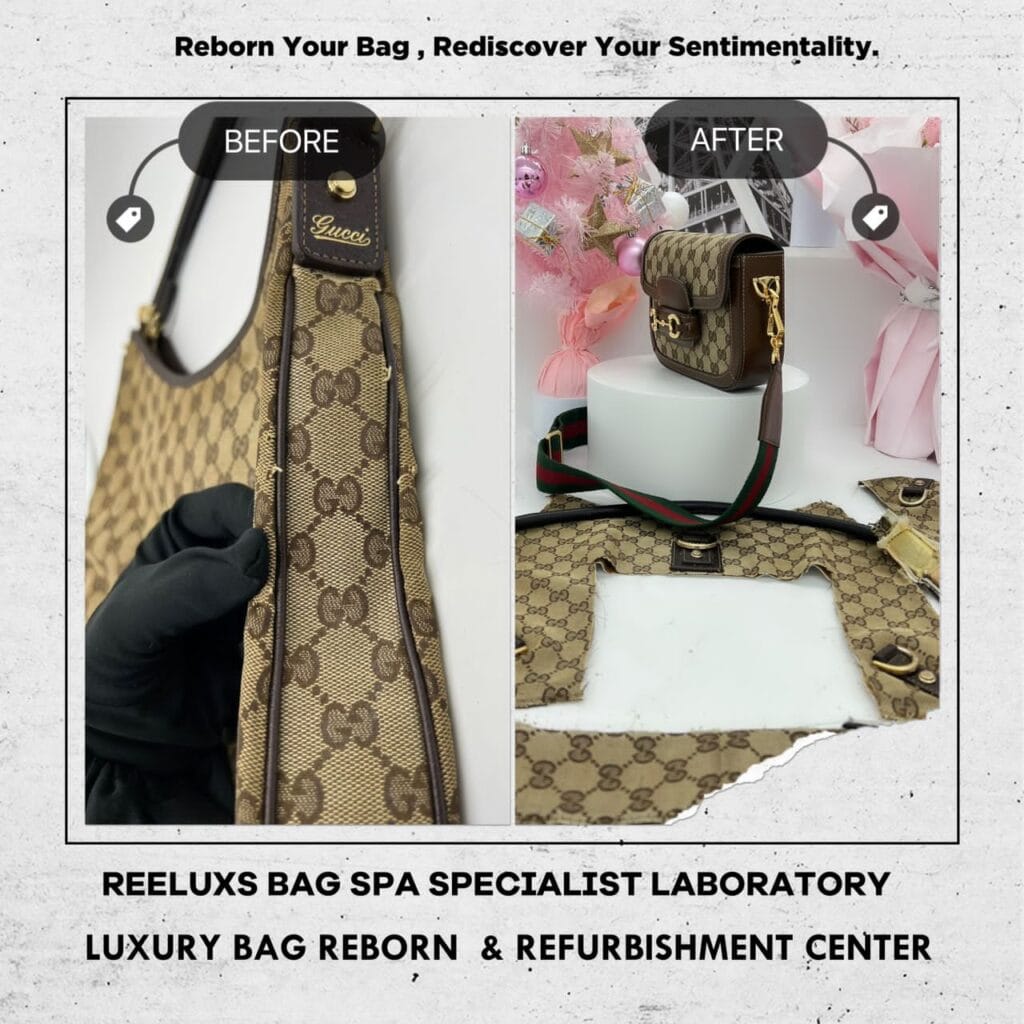 Hobo Bag Fabric Damaged Yellowish Problem Customized To Gucci Horsebit Mini Leather-Trimmed… — frame 5