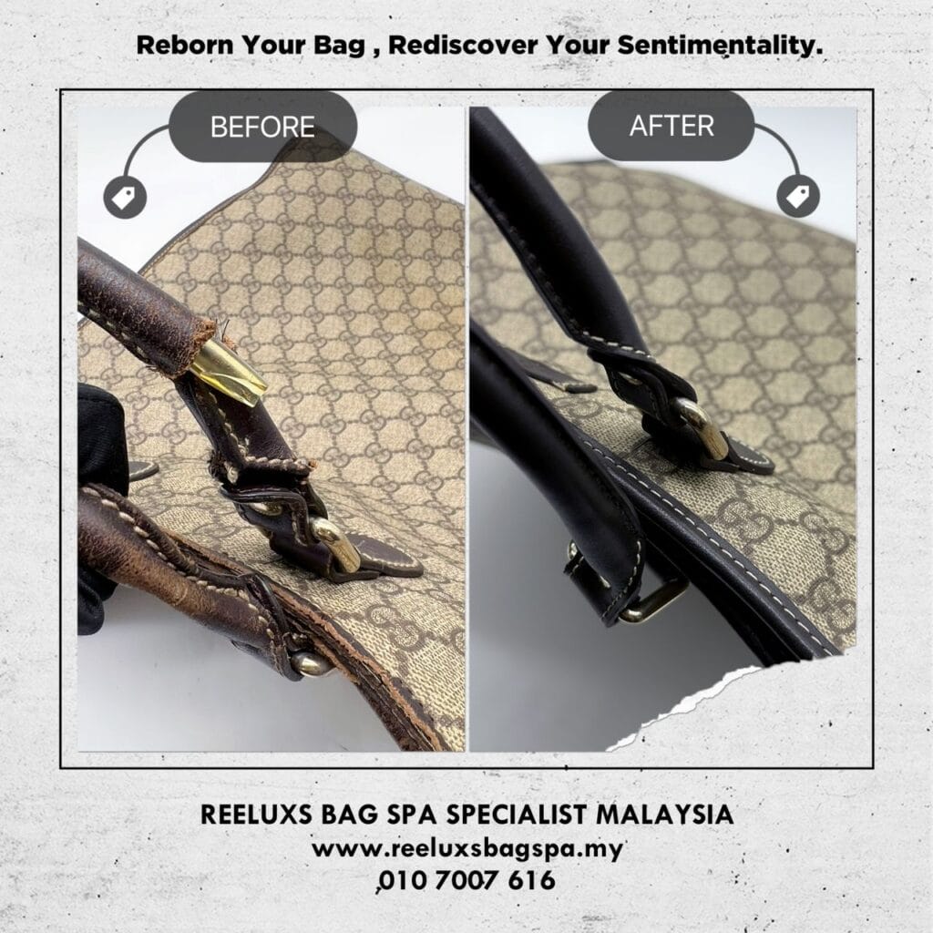 Large Square Zip Tote Bag Entire Leather Crack Damaged Broken Faded Oxidation… — frame 3