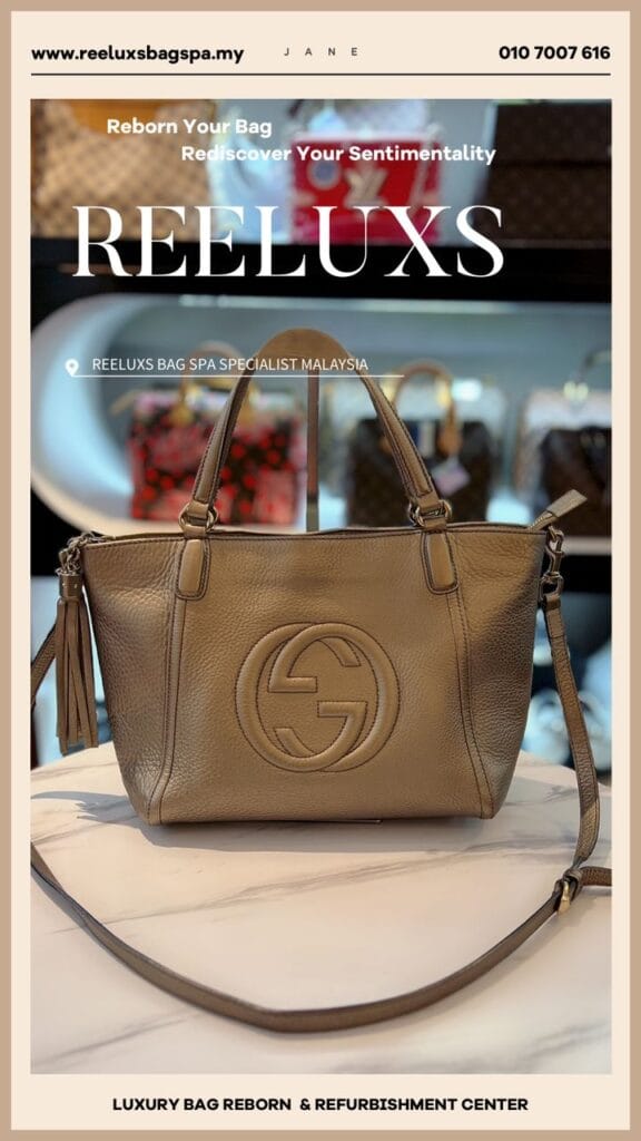 Soho Metallic Shoulder Bag Cleaning Corner Damaged Color Faded Metallic — frame 2
