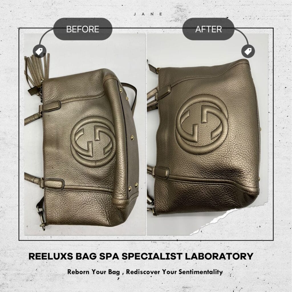Soho Metallic Shoulder Bag Cleaning Corner Damaged Color Faded Metallic — frame 6