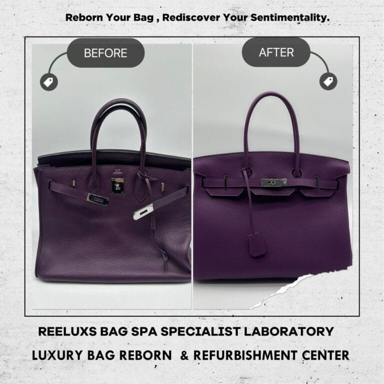 Hermès Birkin Ultra Violet in Togo Leather with Palladium Hardware Bag Run Of The Shape Re-Structure & Color Faded Restoration