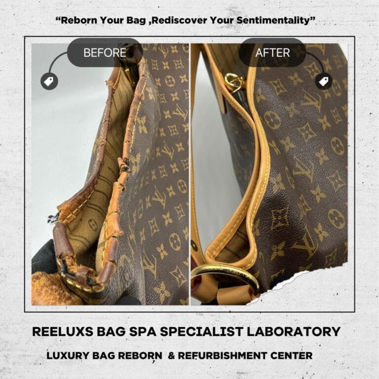Louis Vuitton Monogram Delightful Shoulder Bag Cleaning Entire Vachetta Crack & Damaged Broken Oxidation Refurbishment