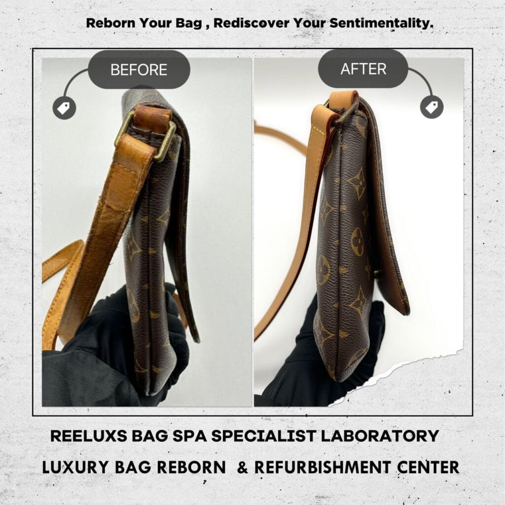 Musette Tango Monogram Shoulder Bag Cleaning Leather Hook Broken Long Strap Cracked Damaged Replacement — frame 4