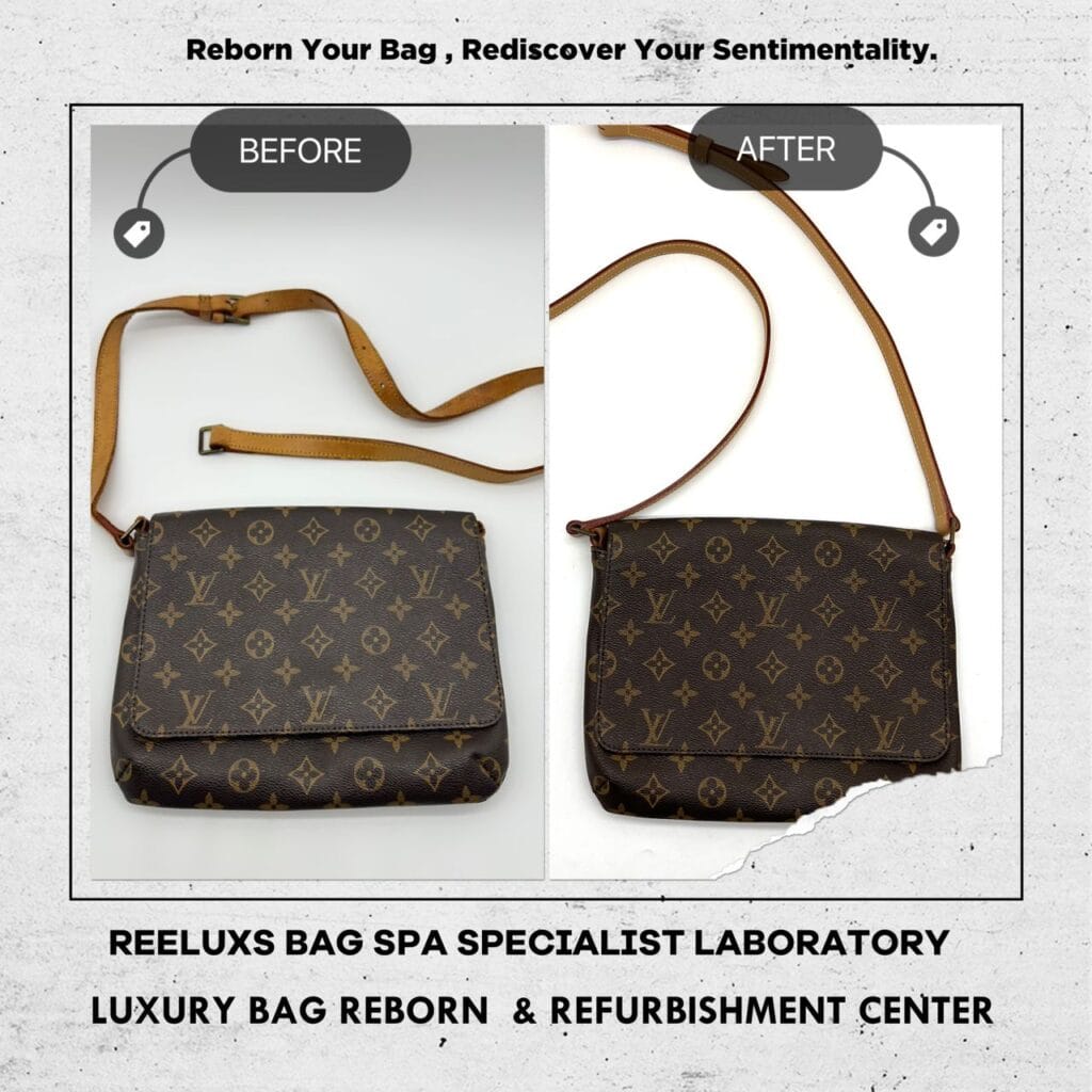 Musette Tango Monogram Shoulder Bag Cleaning Leather Hook Broken Long Strap Cracked Damaged Replacement — frame 6