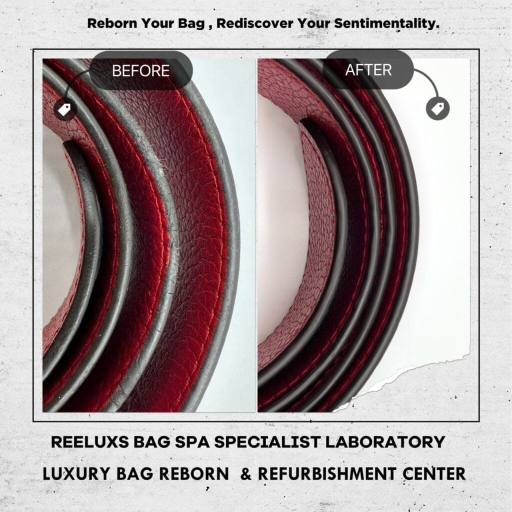 Sainteur Reverso Reversible Belt Blue Red Taurillon Leather Men’s Oil Edge Sticky… — frame 3