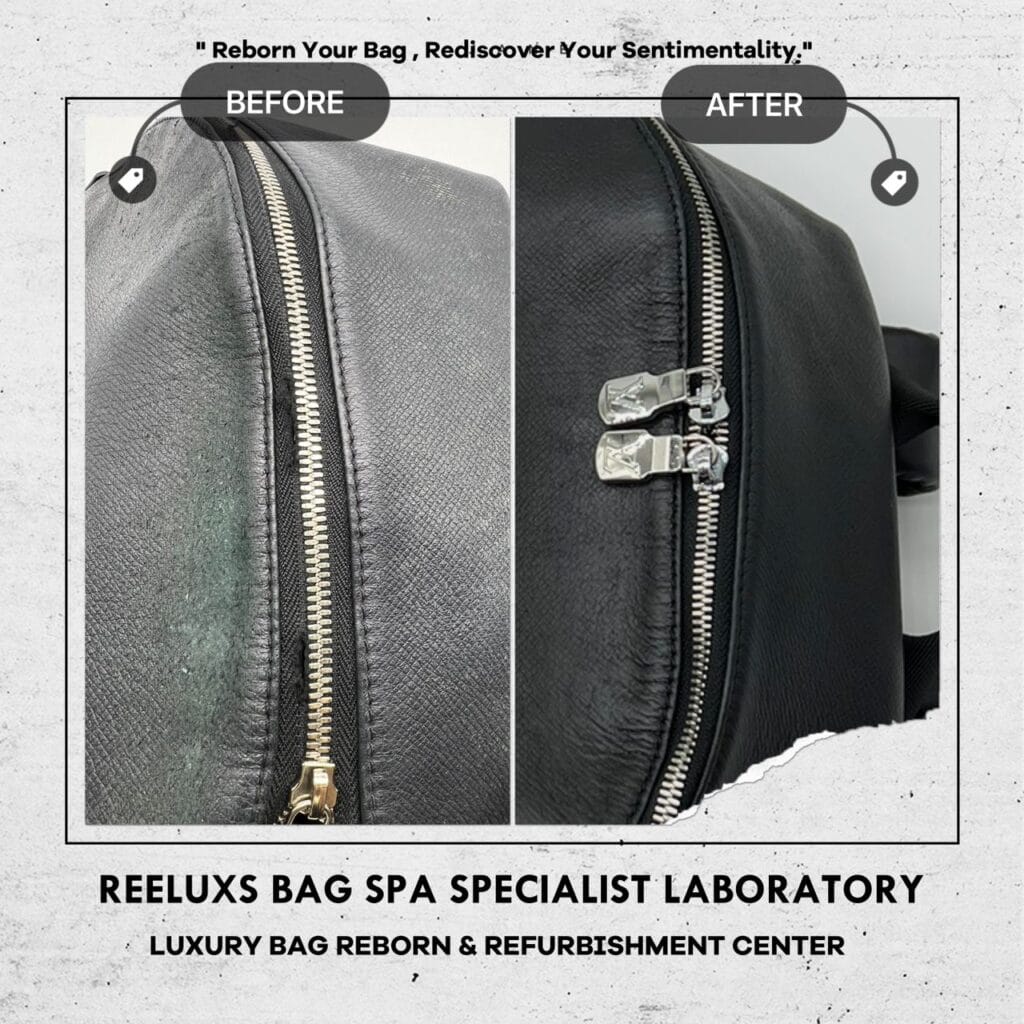 Taiga Apollo Backpack Cleaning Leather Peel Off Damaged Repair Zip Fabric Damaged… — frame 1
