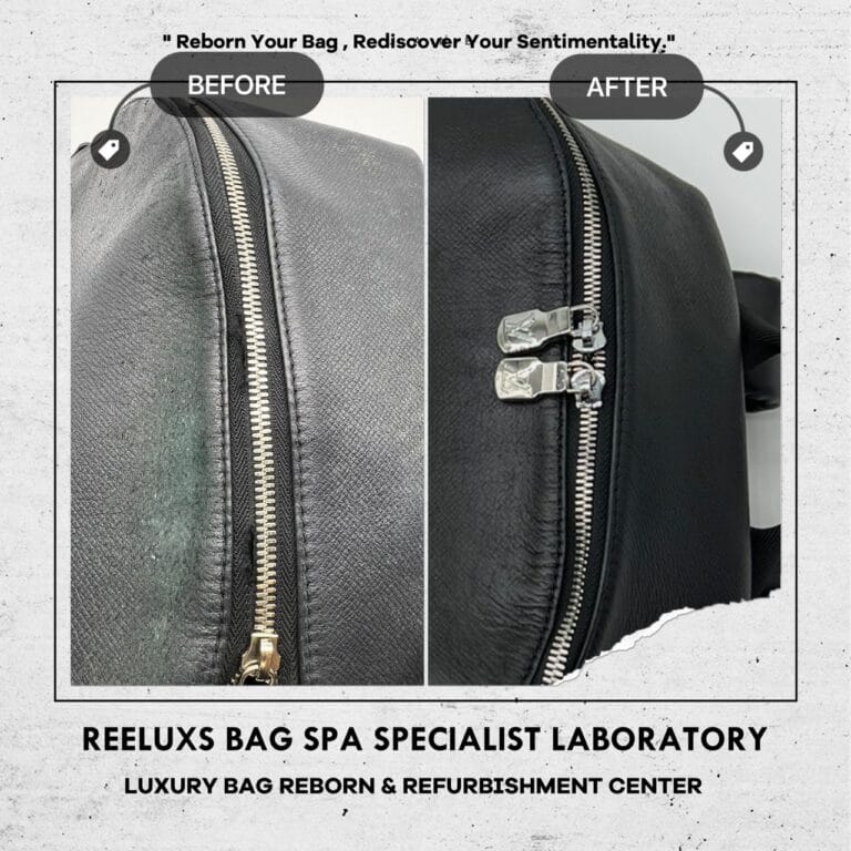 Louis Vuitton Taiga Apollo Backpack Cleaning Leather Peel Off Damaged Repair Zip Fabric Damaged Zip Replacement Leather Color Faded Restoration