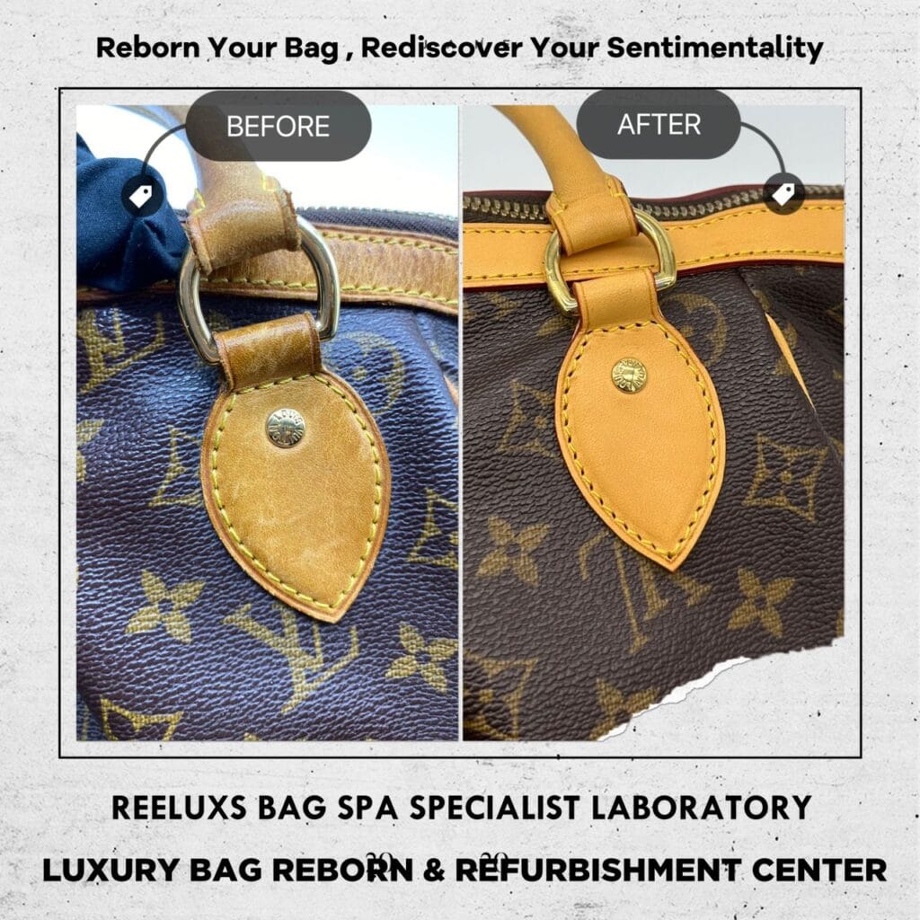 LOUIS VUITTON Tivoli PM Hand Monogram Leather Brown Bag Entire Vachetta Crack & Damaged Stain Oxidation Refurbishment — frame 7