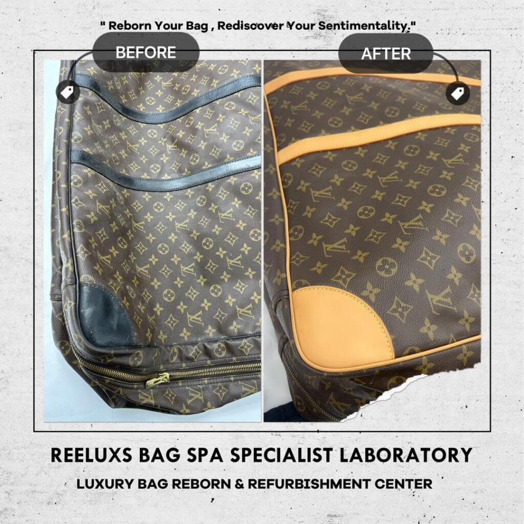 Louis Vuitton Monogram Boston Bag Entire Black Vachetta Leather Crack & Damaged… — frame 4