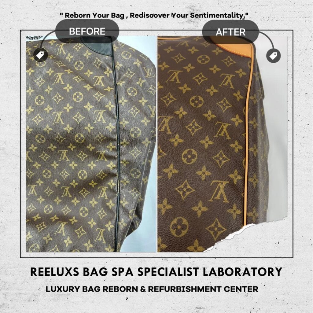 Louis Vuitton Monogram Boston Bag Entire Black Vachetta Leather Crack & Damaged… — frame 7