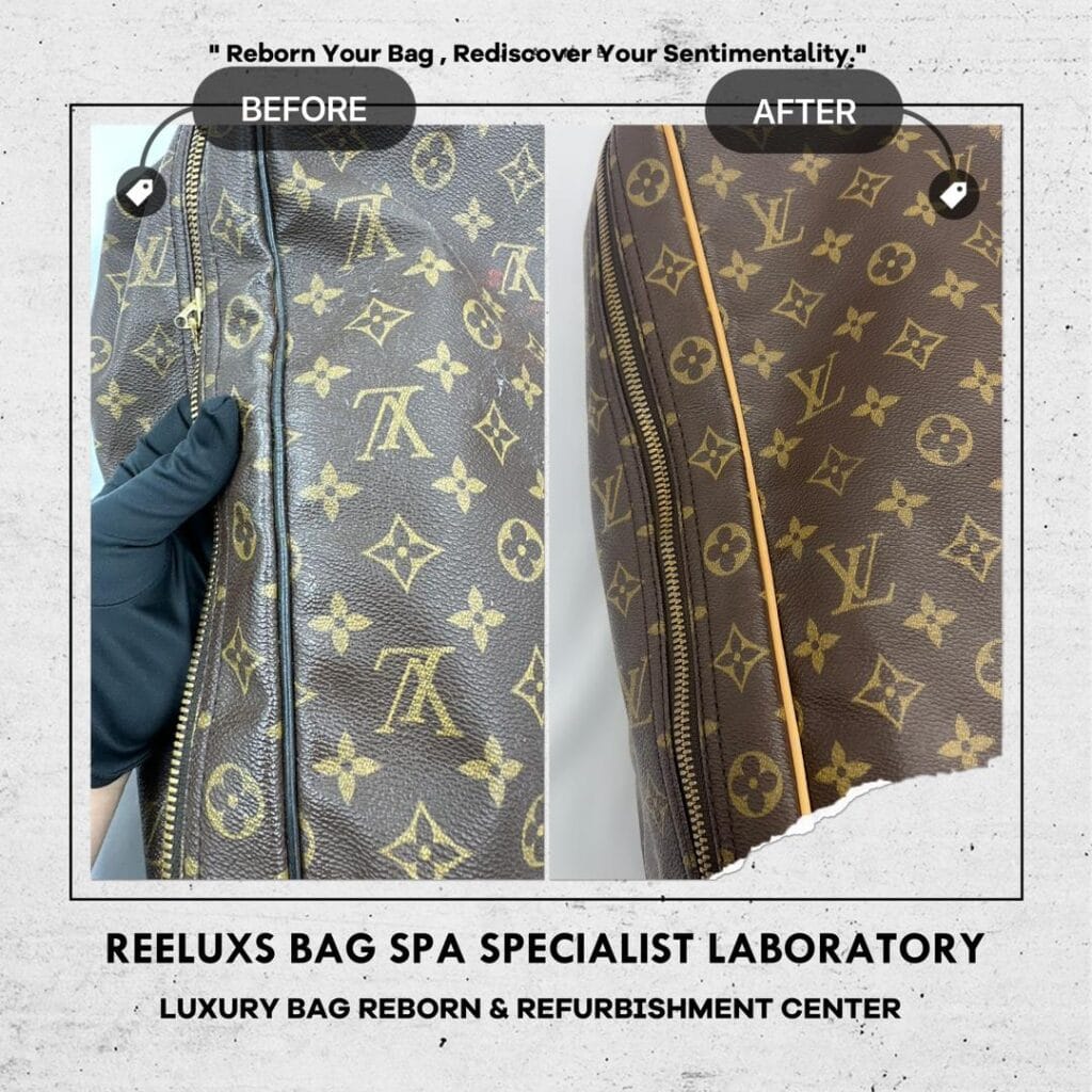 Louis Vuitton Monogram Boston Bag Entire Black Vachetta Leather Crack & Damaged… — frame 8