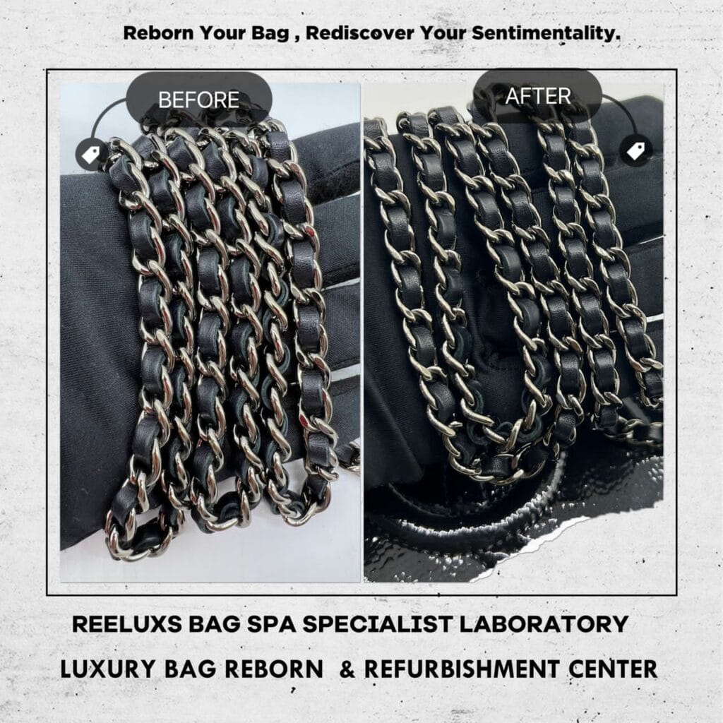 CC WOC Patent Leather Wallet on Chain Shoulder Bag Black Color Faded… — frame 13