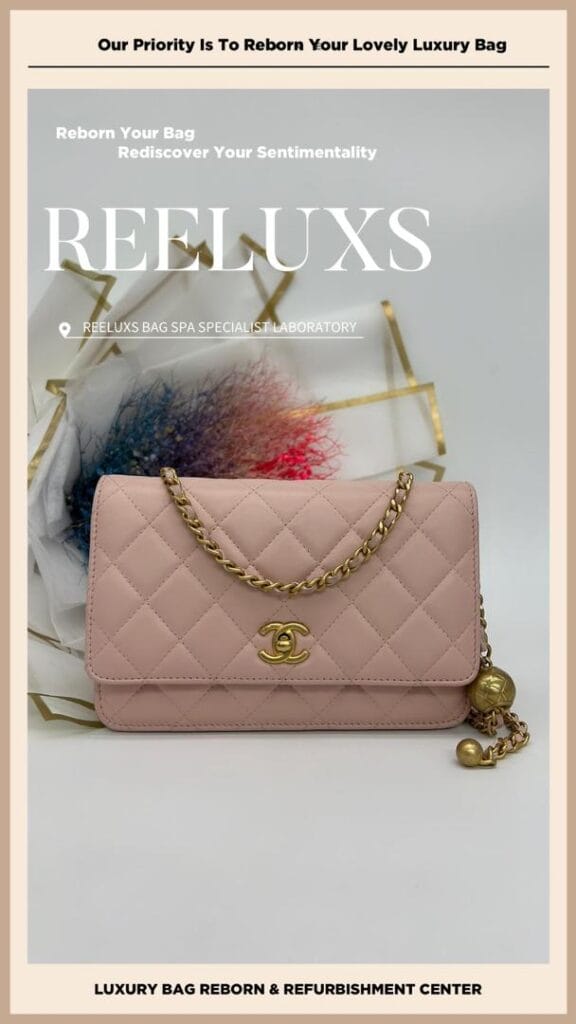 Lambskin Quilted Leather Wallet on Chain Color Transfer Damaged — frame 6