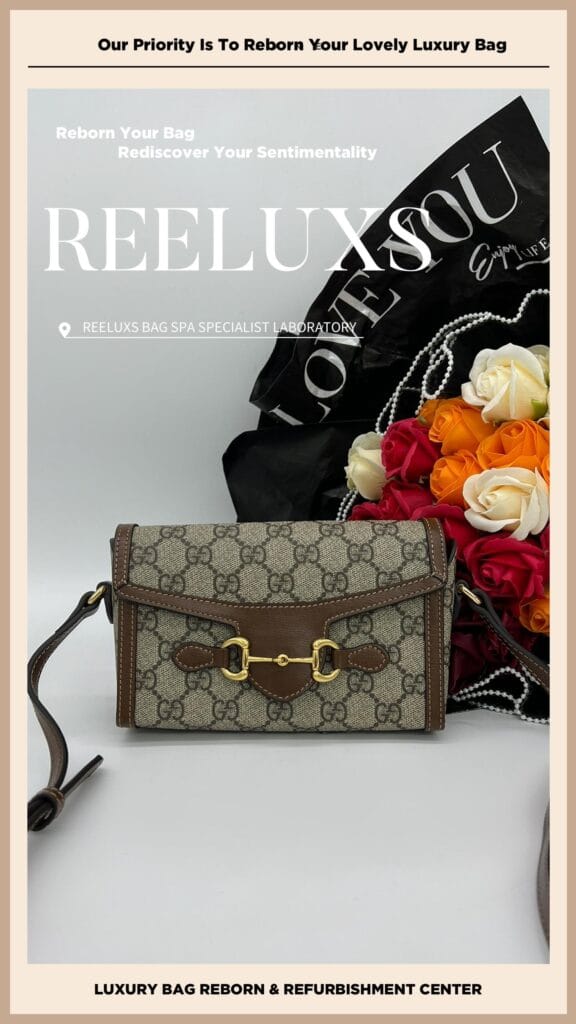 GG SUPREME Monogram Canvas Mini Horsebit Shoulder Bag Leather Bitten Damaged Canvas… — frame 2