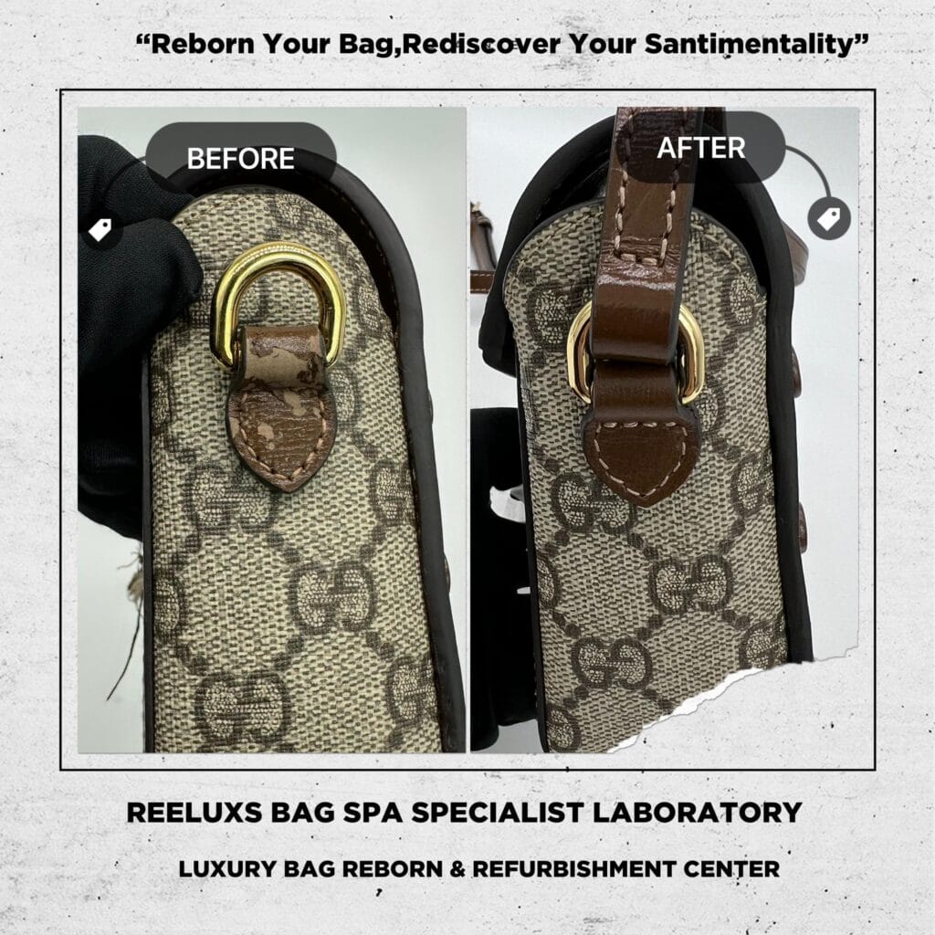 GG SUPREME Monogram Canvas Mini Horsebit Shoulder Bag Leather Bitten Damaged Canvas… — frame 4