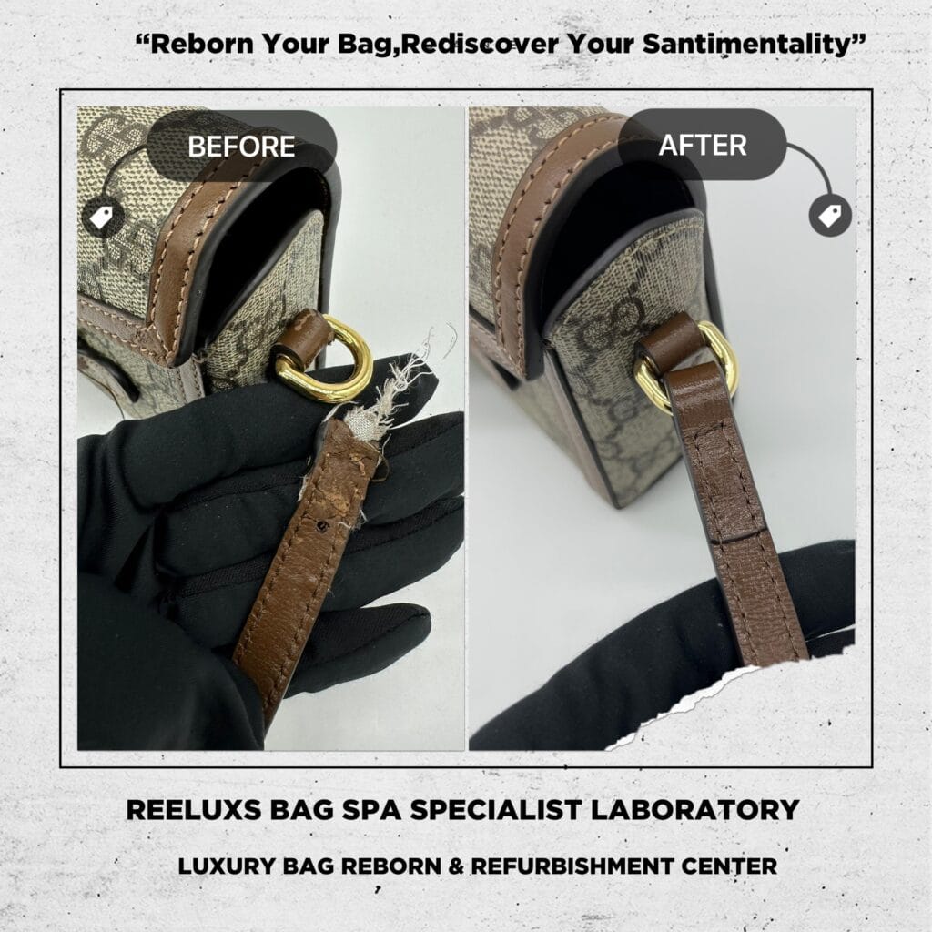 GG SUPREME Monogram Canvas Mini Horsebit Shoulder Bag Leather Bitten Damaged Canvas… — frame 9