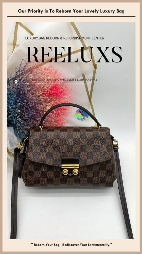 Damier Canvas Croisette Bag Handle Oil Edge Melted Sticky Problem Leather Faded… — frame 2
