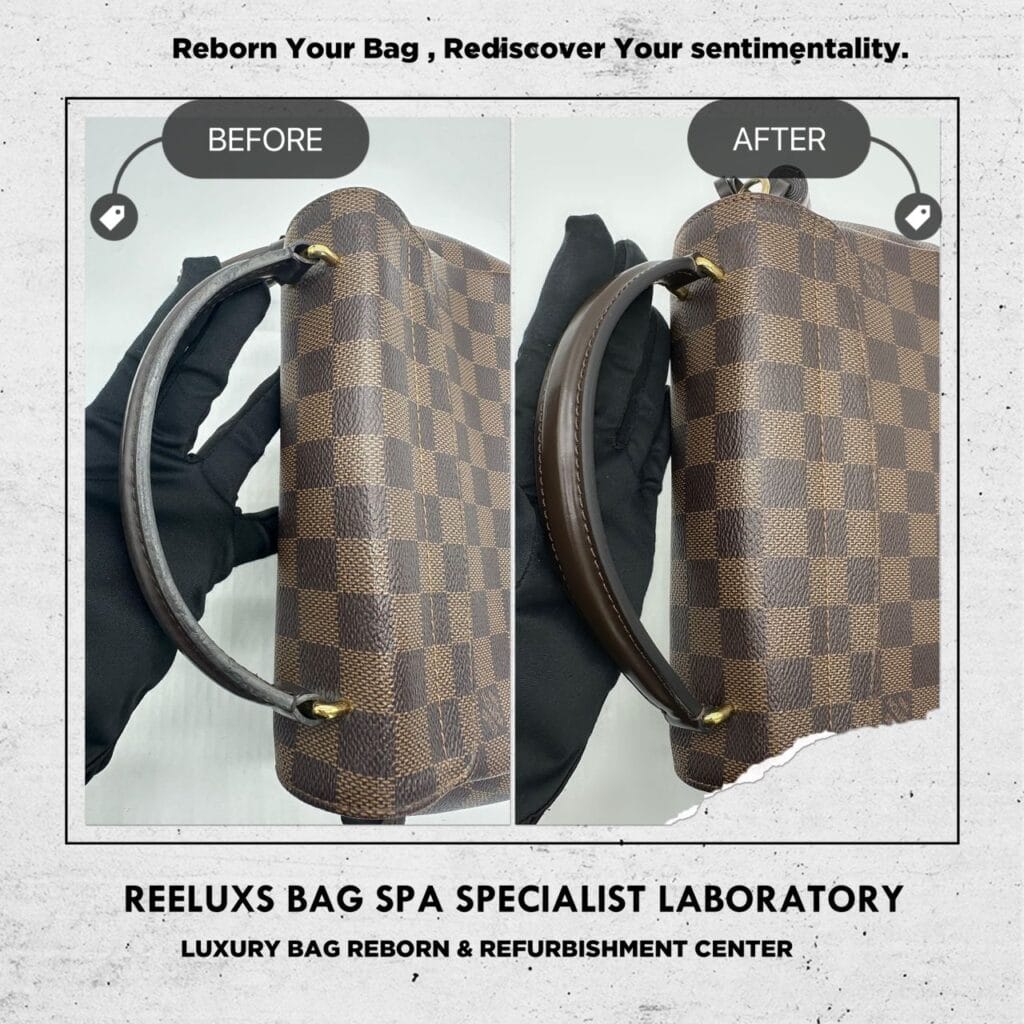 Damier Canvas Croisette Bag Handle Oil Edge Melted Sticky Problem Leather Faded… — frame 3