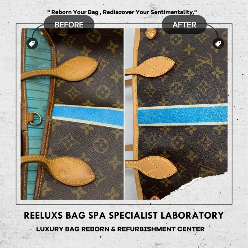 Neverfull Monogram Canvas Tote Bag Pocket Peel Off Removal & Entire Vachetta… — frame 4